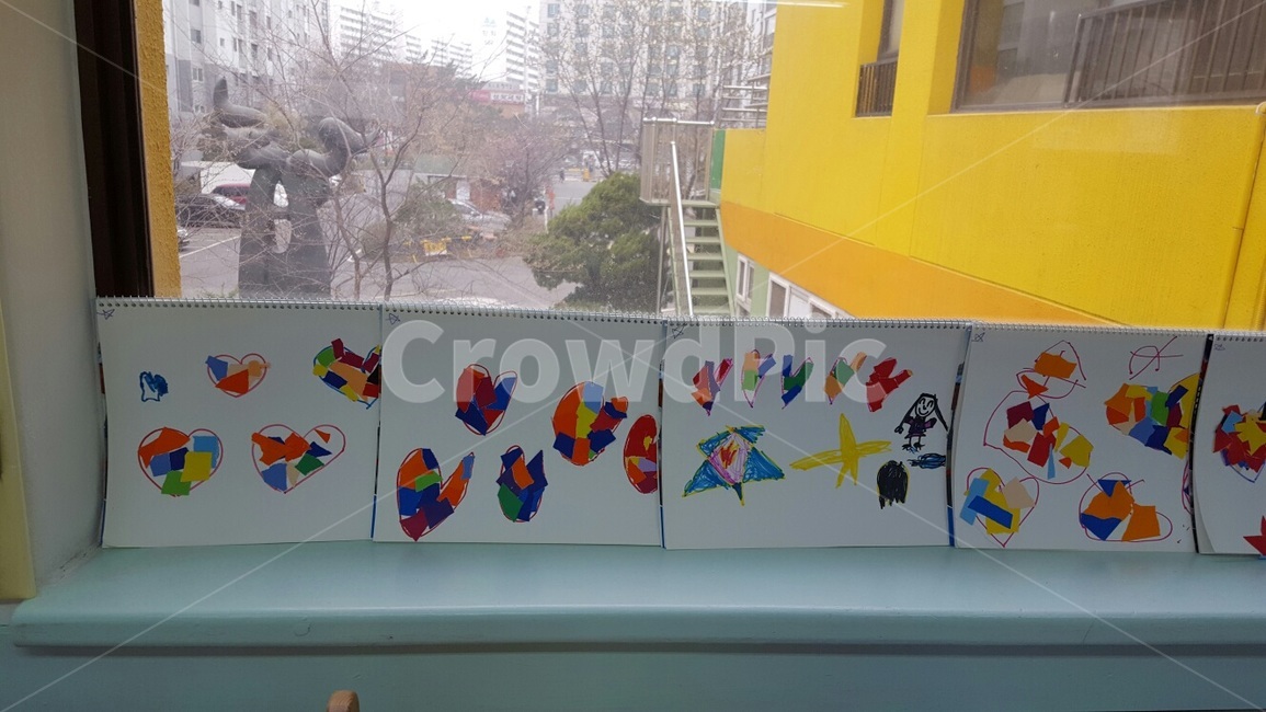 그림,나비,아트,유리창,다색