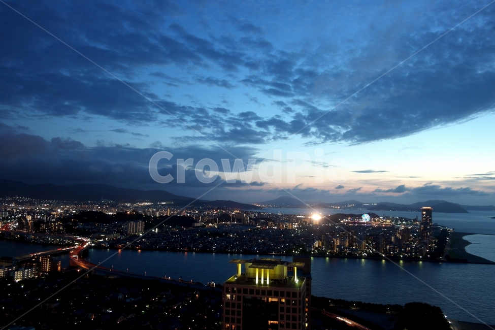 일본,후쿠오카,석양,하늘,노을,야경,밤,풍경,nightscape,night,landscape,도시,city,해외,외국,세계,foreign,oversea,world,세계도시풍경,해외도시풍경,외국도시풍경,world cityscape,nature,자연,outdoors,옥외,경치,scenery
