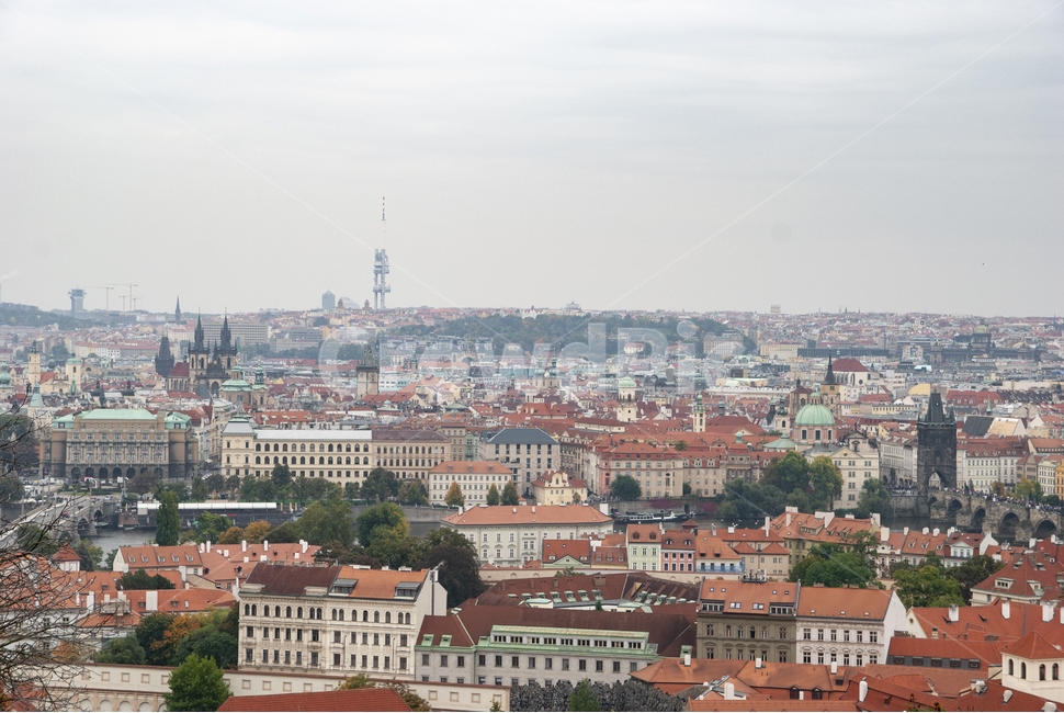 프라하,전경,빨간지붕,프라하시내,체코,praha,prague,흐린날