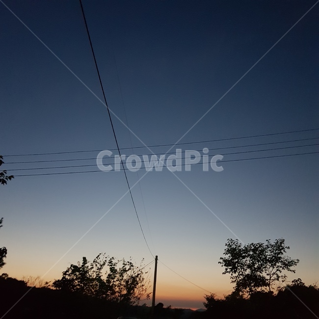 저녁,하늘,전깃줄,오후,나무,밤하늘,노을,sky,sunset,자연,감성,고요한