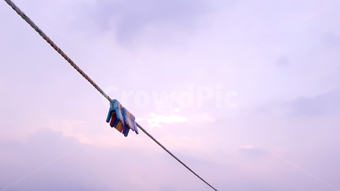 sunset,sky,cloud,clothespin,blue