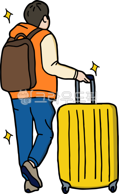 여행,여행객,travelers,tourists,traveler,tourist,해외여행,travel,관광,캐리어,luggage,baggage,suitcase,손그림,드로잉,라인드로잉,그림,일러스트,남자,남성