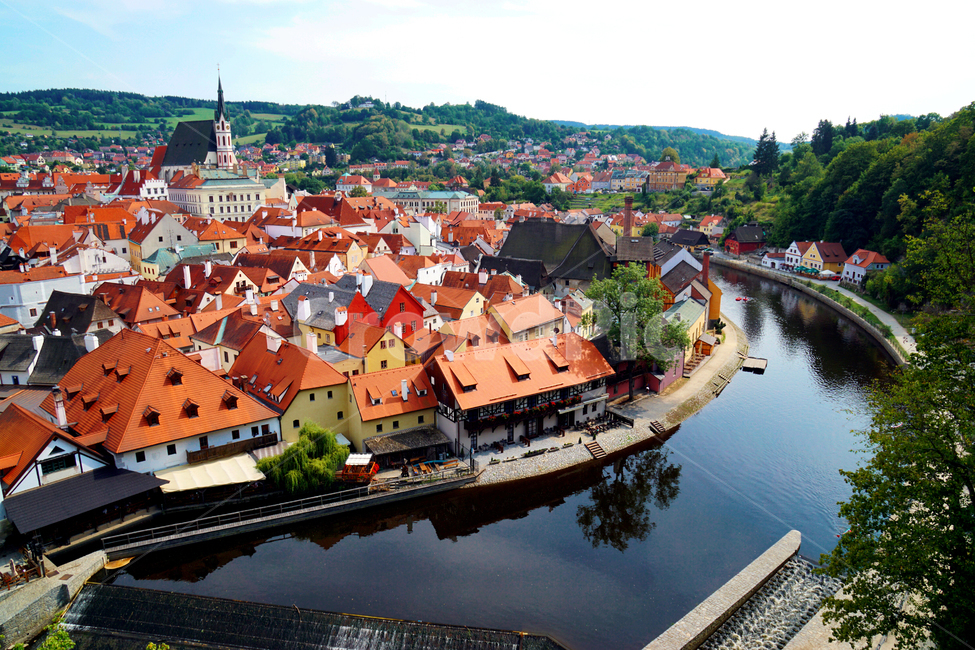 체스키크로롬프,강,도시전경,citycape,스페니쉬지붕,강가,주황색지붕,해외,외국,세계,foreign,oversea,world