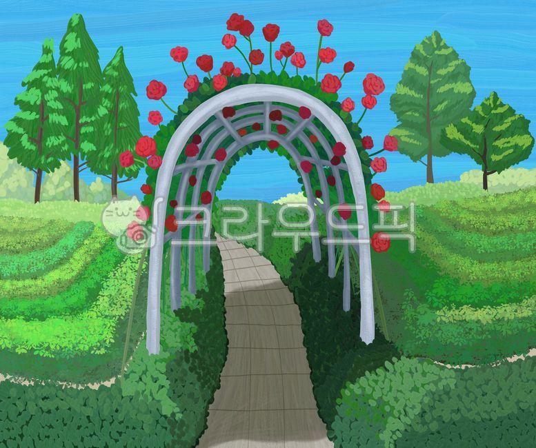 배경그림,배경,자연물그림,화원,꽃,산책로