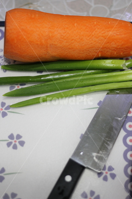 당근,파,식칼,칼,도마,식재료,채소,식물,주방,food,plant