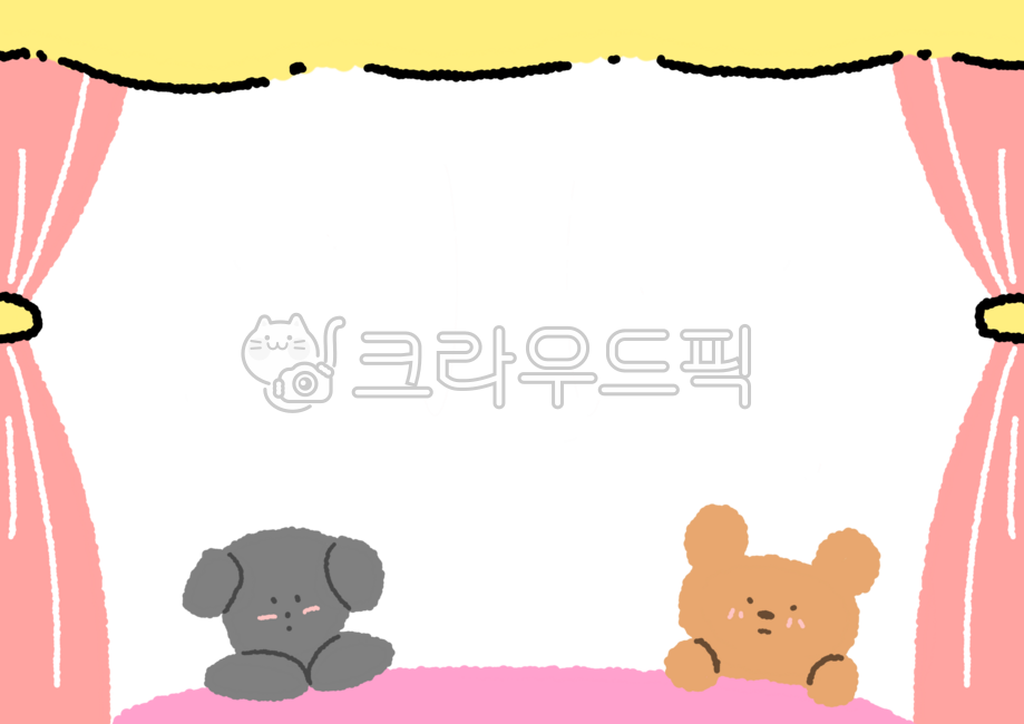 캐릭터프레임,커텐,장막,어린이집배너,유치원배너,손그림일러스트,귀여운배너,장막프레임,커텐프레임,커텐테두리