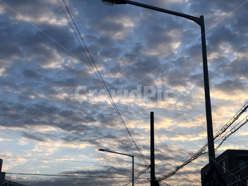 utilitypole,전신주,구름,cloud,석양,일몰,일출,하늘,sky