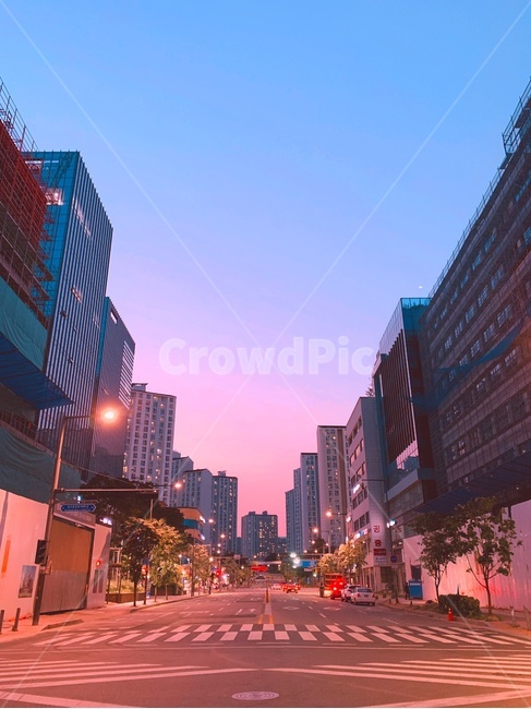 광교,컬러풀,도로,적막,city