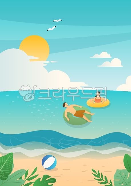 summer plants,parasol,palm,happy,cloud,palm tree,Beach,character,leaves,drawing,season,swimsuit,Seagull,female,sky,Character,girl,water,tropical leaves,sand,tube,ocean,monstera,background,person,plant,sea bathing,tropical plants,male,colorful,woman,activi