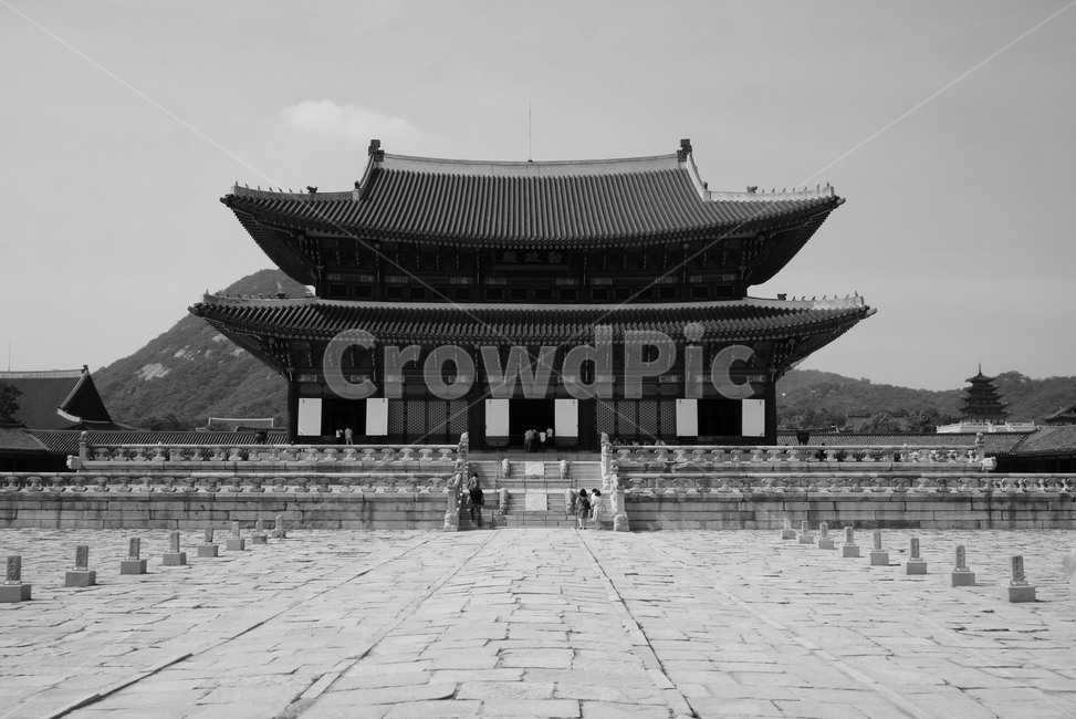 경복궁,근정전,조정,품계석,전통,건축물,관광지,한국전통,한국문화,흑백사진,삼도,한국전통,한국문화,korean traditional,korean culture,흑백,모노톤,monochrome,black and white