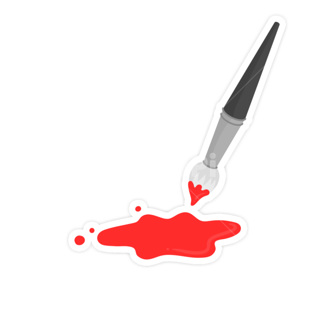 미술도구,빨강,빨강색,빨간색,색깔,색상,붓,물감,미술,누끼,remove background