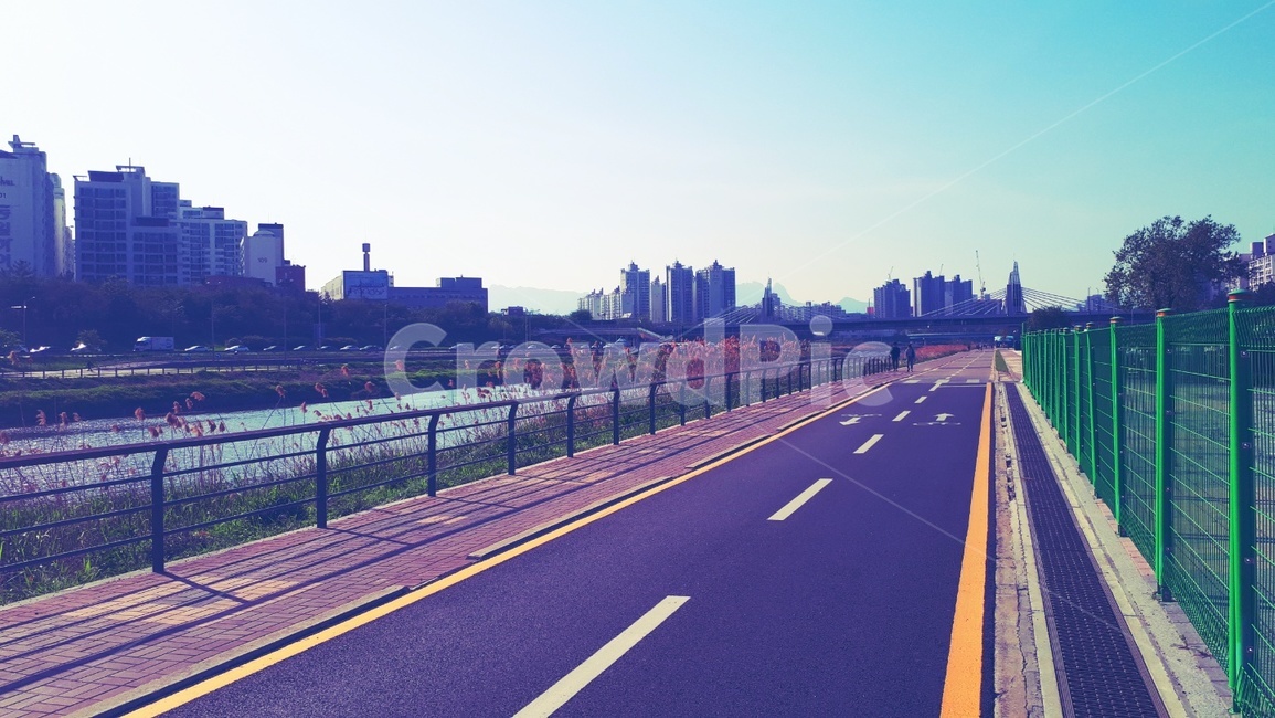 도로,road,강변,개천,강,한강,자전거도로