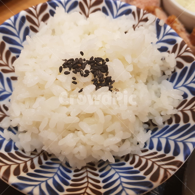 쌀밥,깨,검은깨,그릇,밥,음식