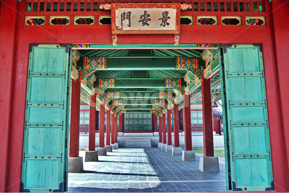 경안문,경복궁,행랑,고건축,단청,조선시대,오방색