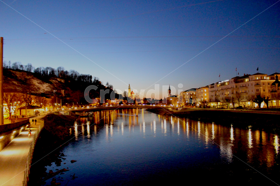 water,물,outdoors,옥외,nature,자연,오스트리아,잘츠부르크,야경,밤,강,야경,밤,풍경,nightscape,night,landscape