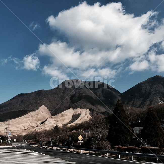 후쿠오카,산,높은산맥,후쿠오카산간지역,경치