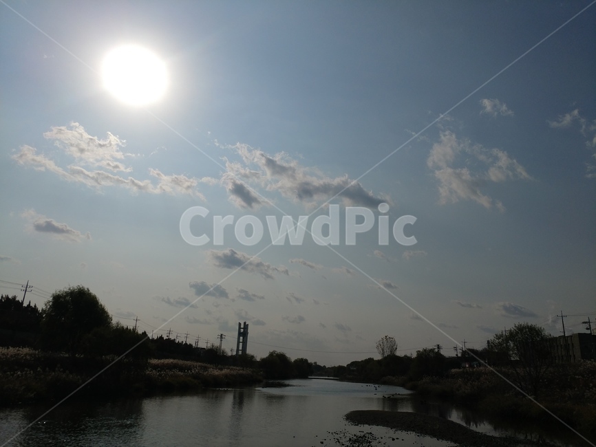 풍경,하늘,물,태양,빛,구름,자연,강,건축물,자연,풍경,nature,landscape,outdoors,옥외,land,땅,light,flare,플레어