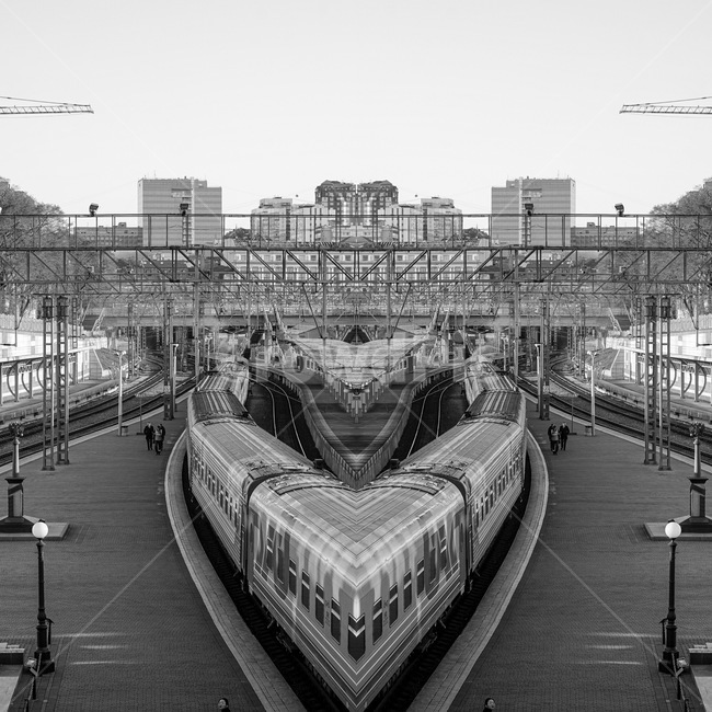 합성,기차,철길,흑백사진,train