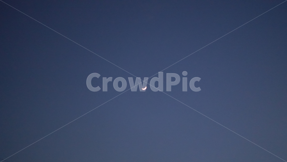 nature,자연,sky,달,moon,초승달,이른밤,밤