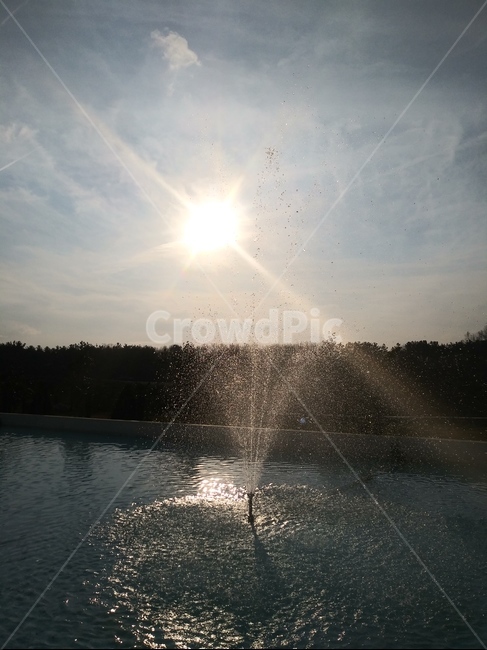 물,water,분수,나무,숲,자연,태양,하늘
