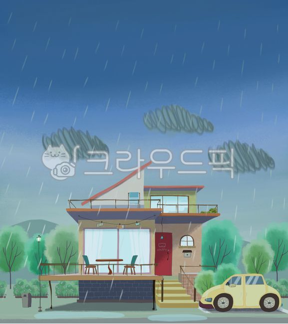 비오는날,동화일러스트,풍경그림,풍경일러스트,감성그림,감성삽화,비오는풍경그림,예쁜그림배경,차분한그림,비가오는그림,구름이낀비오는날