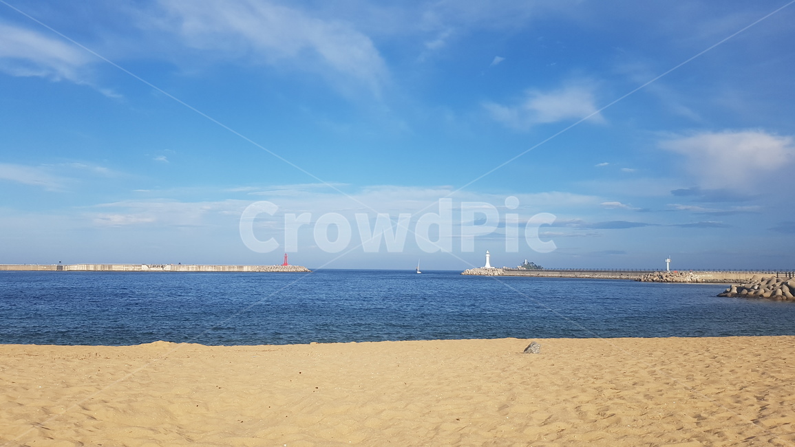 해변,등대,모래사장,동해바다,파란하늘,아바이마을,풍경,자연,landscape,nature,조용한