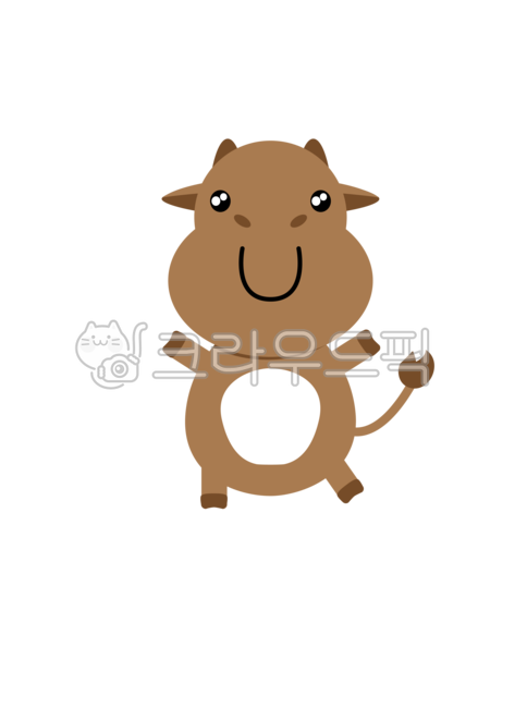 소, 캐릭터, 동물, 소띠, 띠, 사진,이미지,일러스트,캘리그라피 - Iglues작가