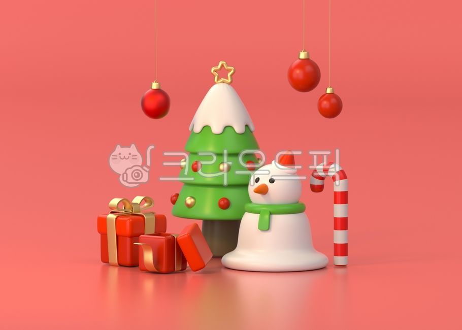 크리스마스,성탄절,12월,겨울,트리,크리스마스트리,크리스마스선물,눈사람,눈,선물상자,선물,오너먼트,장식,지팡이,크리스마스지팡이,크리스마스장식,christmas,winter,december,design,banner,3d,rendering,render,렌더링
