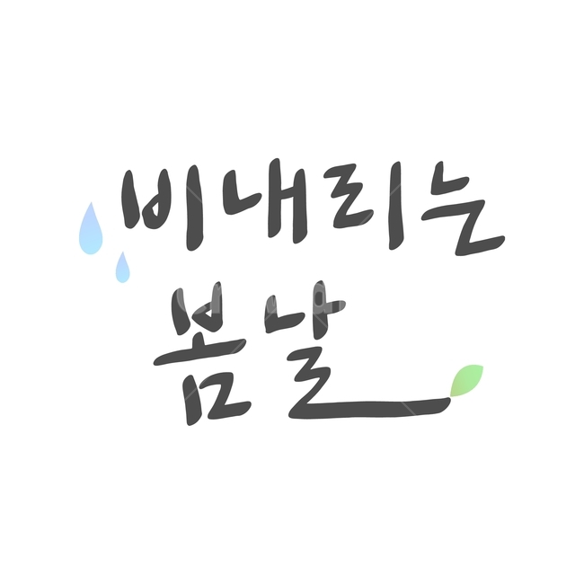 비,봄,봄비,손글씨,붓글씨,봄캘리,캘리,캘리그라피,봄,계절,spring,season,비,비오는날,rain,rainy,누끼,remove background,캘리그라피,손글씨,calligraphy