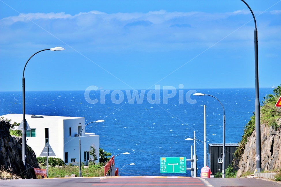 sea,searoad,바다,바다로가는길,가로등,제주도,jeju,jeju island