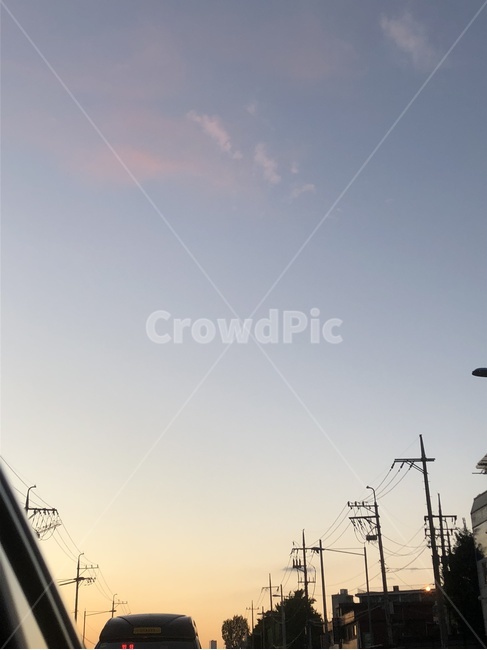 하늘,노을,노을하늘,도로,풍경