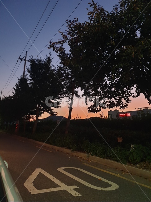 노을,도로,창원,하늘,풍경,road