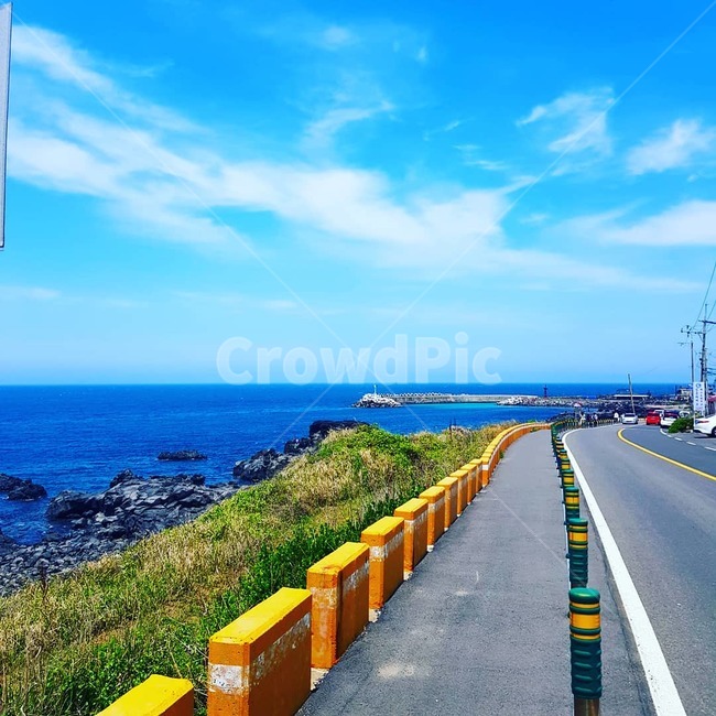 제주,제주도,바다,하늘,여름,제주도,jeju,jeju island,road,도로