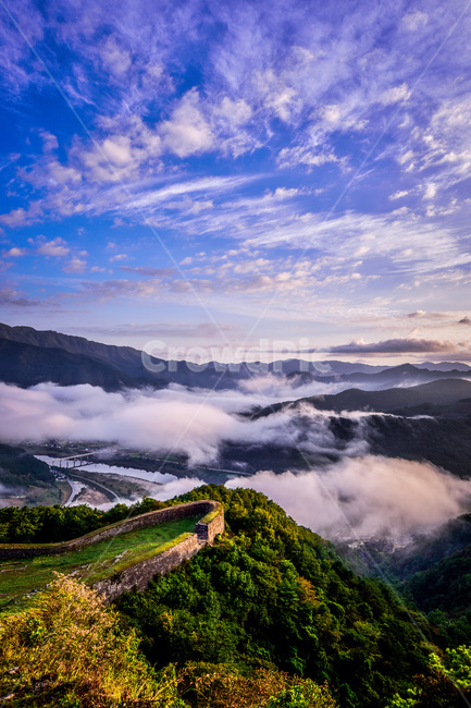nature,자연,outdoors,옥외,mountainrange,풍경,산맥,mountain,산,온달산성,하늘,구름,아침,안개