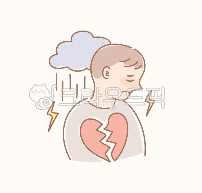 rain cloud,mental health,mental,sadness,trial,cracked,character,crying,sad,depressed,vector,man,broken,mind,rain,Character,hand drawing,broken heart,health,heart,Lightning,person,illustration,depression,despair,Frustration