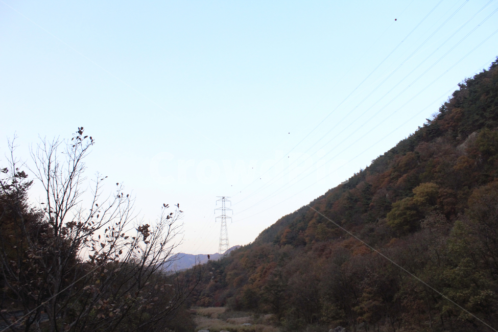 가을,단풍,풍경,산맥,산,등산,등산로,다채로운,낙엽,주황색,초록색,나무