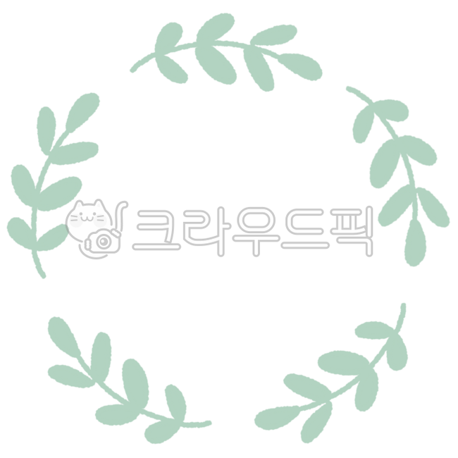 풀잎, 나뭇잎, 초록, 월계관, 원, 사진,이미지,일러스트,캘리그라피 - 홍조작가