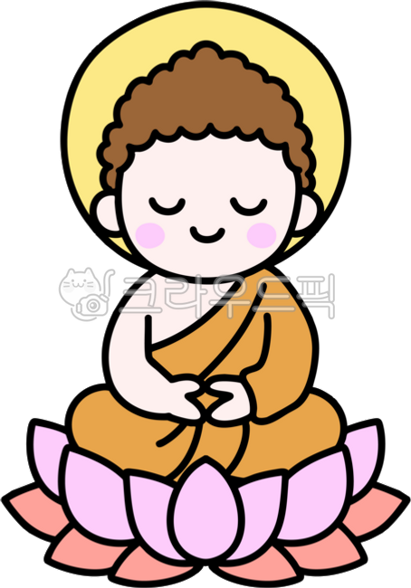 Buddha's Birthday,Sakyamuni,Buddha's Birthday,Buddha,Sticker,Illustration,Illustrator,Meditation,Buddhism,Buddha,Smile,Character,Figure,Person,Religion