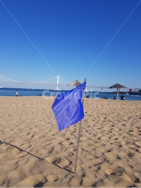 바다,광안대교,sea,모래,깃발