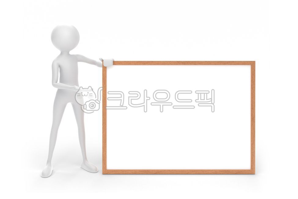 캐릭터,스틱맨,비즈니스,보드,빈공간,배경,3d,가상공간,메세지,프레젠테이션,광고,광고판,정보,화이트,흰색,액자,여백