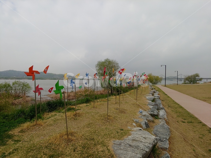 행주산성,공원,한강,바람개비,봄,한강공원,행주산성공원