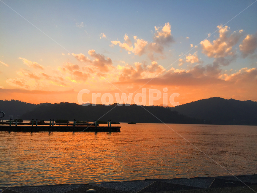 타이중,일월담,호수,노을,현광사부두,르위에탄,잔잔함,붉은빛,자연,풍경,nature,landscape,water,물,waterfront,워터 프론트