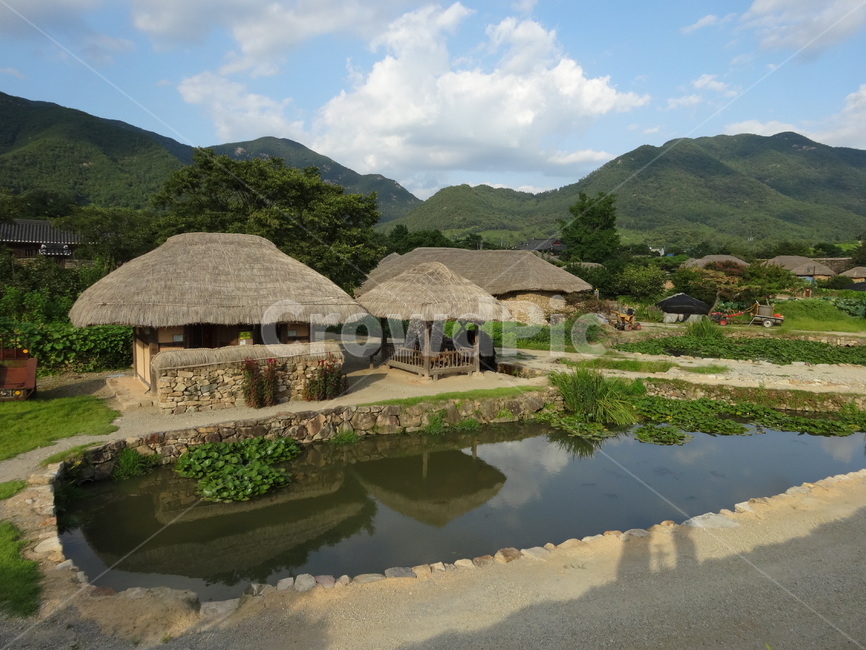 nature,자연,building,건물,전통마을,연못