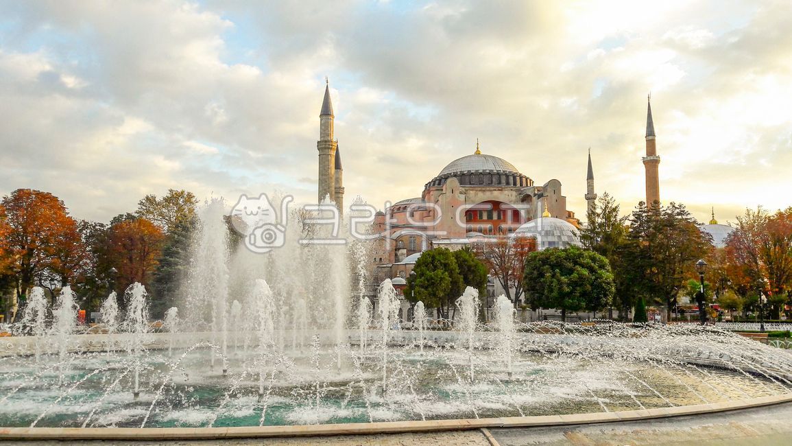 터키,이스탄불,아야소피아,비잔틴,성당,모스크,미나레,분수,turkey,istanbul,ayasofya,church,mosque,fountain,건축물,achitecture
