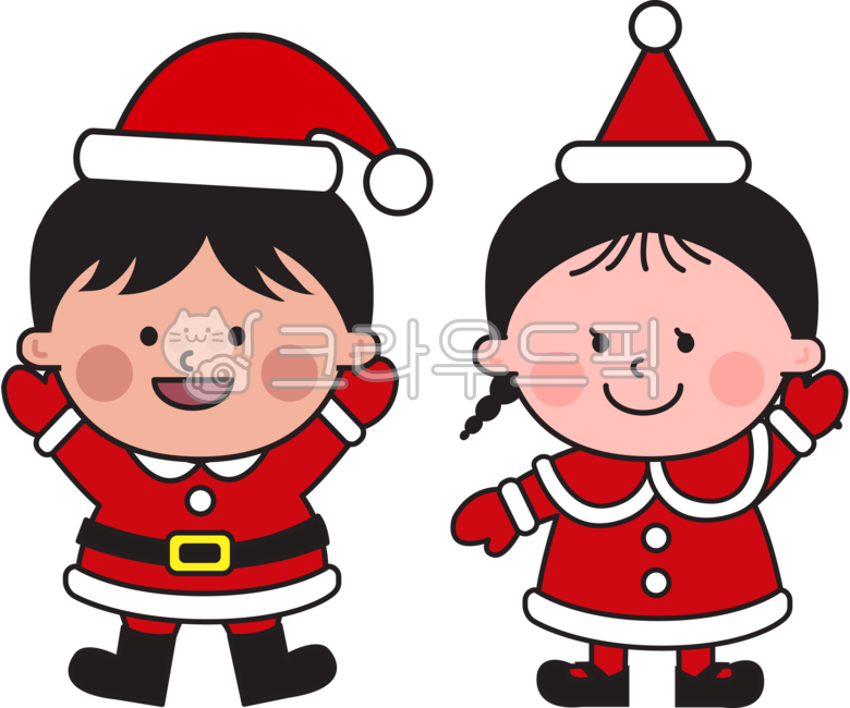 red santa suit,black hair,couple,santa clothes,winter,cute,pigtails,Santa,Card decoration,friend,Santa Face Composite,DecemberChristmas,santa hat,elf,Santa waving his hand,Invitation decoration,Daycare environment composition,little fairy,little child,gir