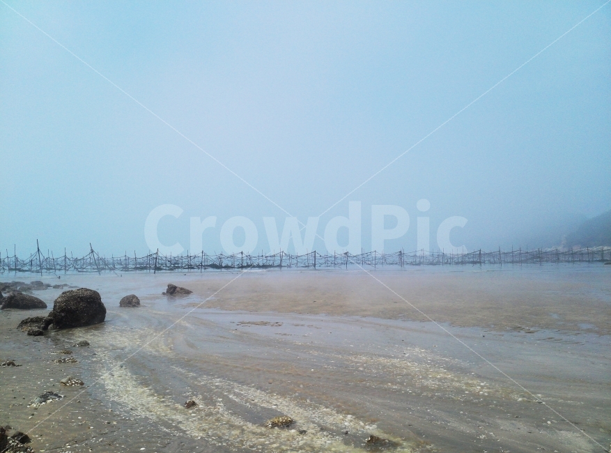 을왕리,밀물썰물,안개,양식장,모래,자연,풍경,nature,landscape,해변,바다,beach,sea