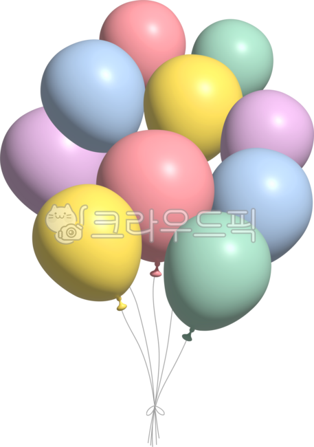 3d 풍선 Png 배경에 풍선으로 구성된 스톡 벡터