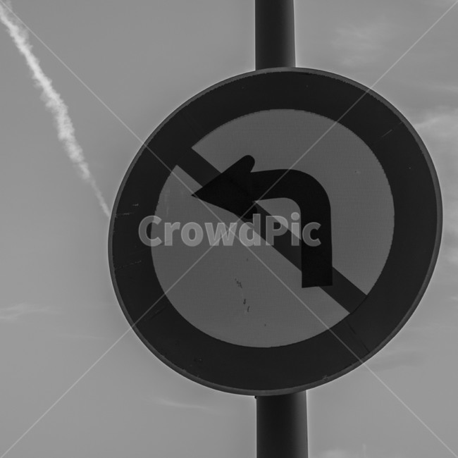 표지판,비행운,흑백사진,whiteblack,contrail