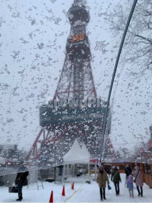 일본,눈,삿포로,텔레비전타워,우산,폭설,tv타워,겨울,계절,winter,season,건축물,건물외관,exterior,building,structure,architecture,construction