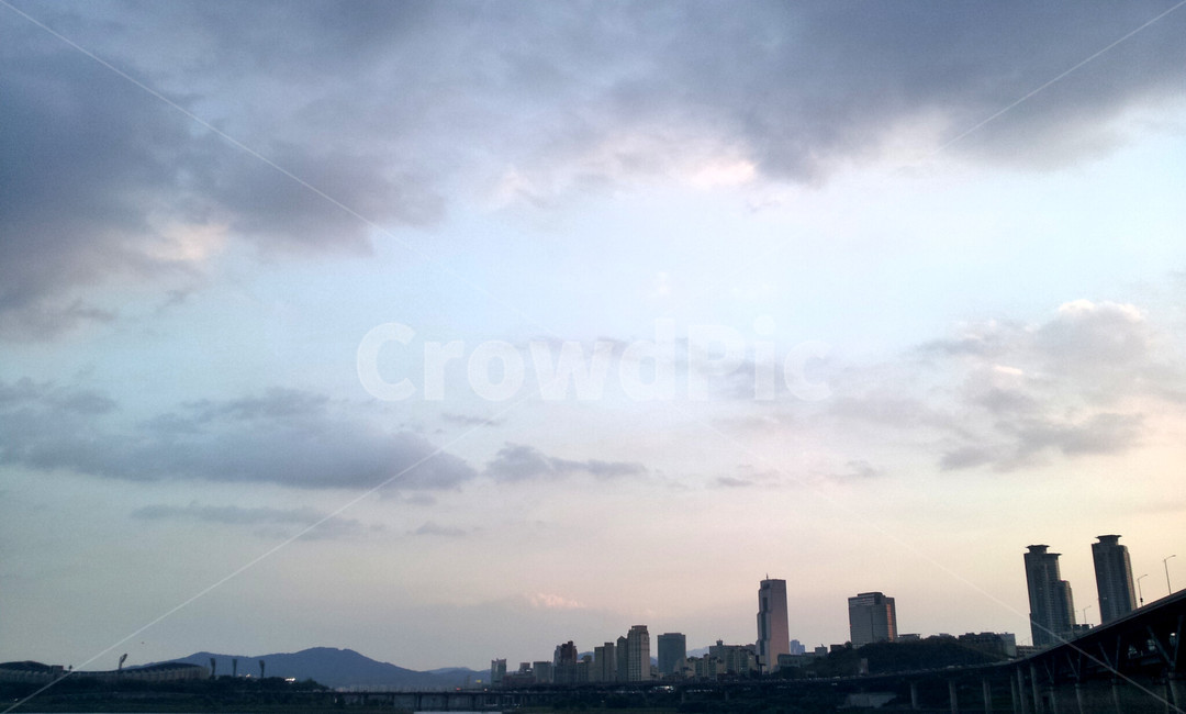 하늘,미세먼지,구름,한강,저녁